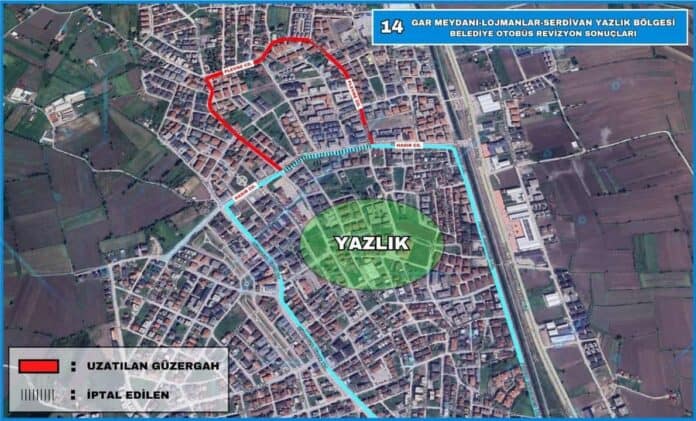 Sakarya'da 14 Numaralı Otobüs Hattının Güzergahı Hasır ve Plevne Caddelerini Kapsayacak Şekilde Düzenlendi